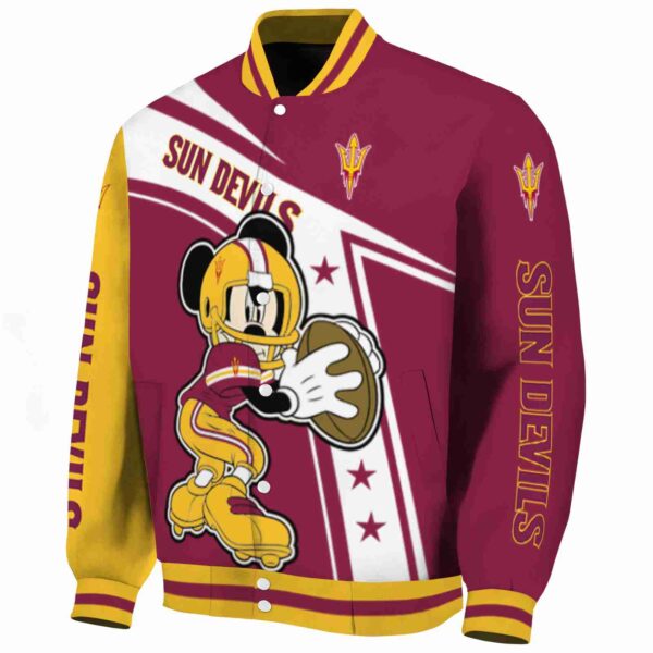customized arizona state sun devils mickey football maroon white jacket best selling