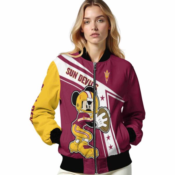 customized arizona state sun devils mickey football maroon white jacket latest model
