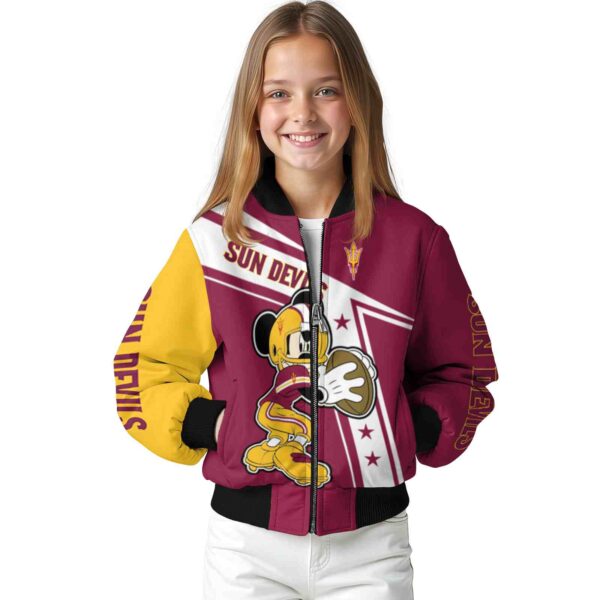 customized arizona state sun devils mickey football maroon white jacket top rated