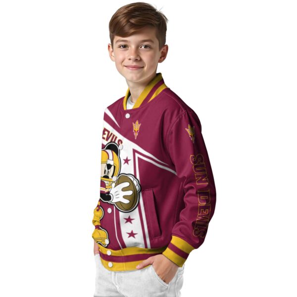 customized arizona state sun devils mickey football maroon white jacket trendy