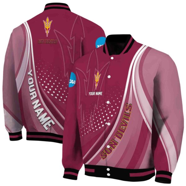 customized arizona state sun devils wave patterns maroon jacket fashion forward
