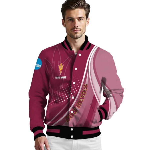 customized arizona state sun devils wave patterns maroon jacket high quality