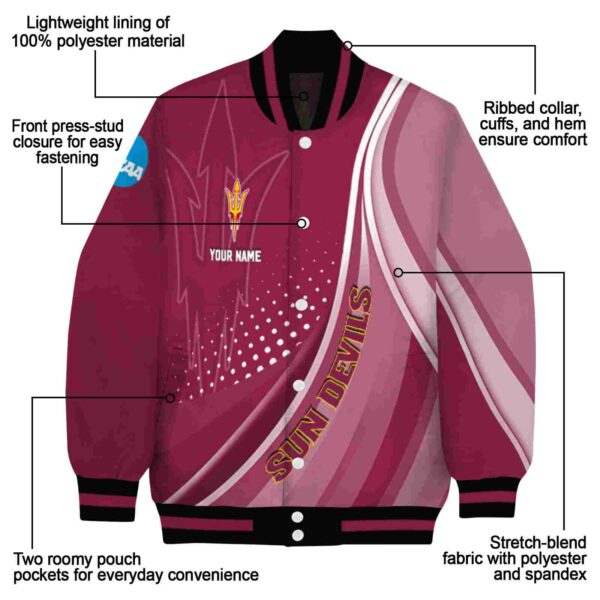 customized arizona state sun devils wave patterns maroon jacket new arrival