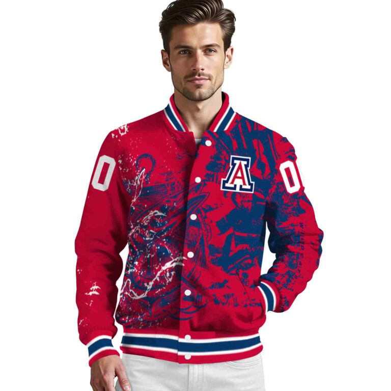 customized arizona wildcats fishing art red jacket high quality