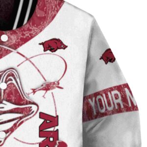 customized arkansas razorbacks fishing rod white jacket premium grade