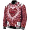 customized arkansas razorbacks heart explosion red jacket best selling