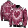 customized arkansas razorbacks heart explosion red jacket fashion forward