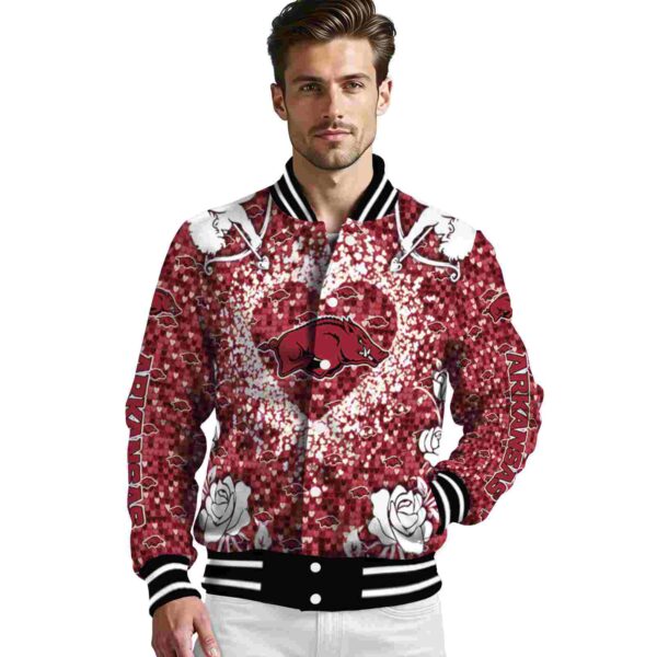 customized arkansas razorbacks heart explosion red jacket high quality