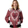customized arkansas razorbacks heart explosion red jacket latest model
