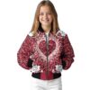 customized arkansas razorbacks heart explosion red jacket top rated