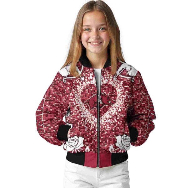 customized arkansas razorbacks heart explosion red jacket top rated