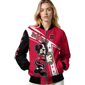 customized arkansas state red wolves mickey football scarlet white jacket latest model