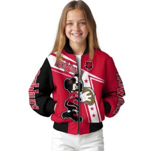 customized arkansas state red wolves mickey football scarlet white jacket top rated