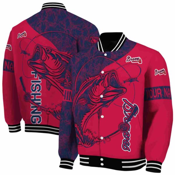 customized atlanta braves fishing rod red jacket fashion forward