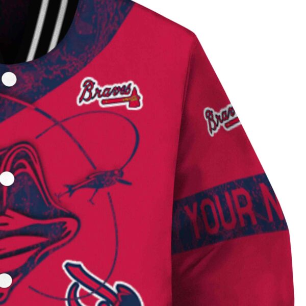 customized atlanta braves fishing rod red jacket premium grade