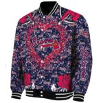 customized atlanta braves heart explosion navy jacket best selling