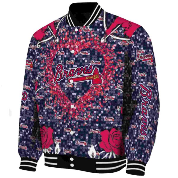 customized atlanta braves heart explosion navy jacket best selling