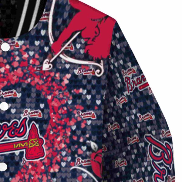customized atlanta braves heart explosion navy jacket premium grade