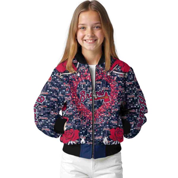 customized atlanta braves heart explosion navy jacket top rated