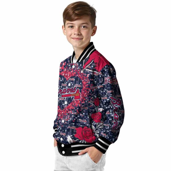 customized atlanta braves heart explosion navy jacket trendy