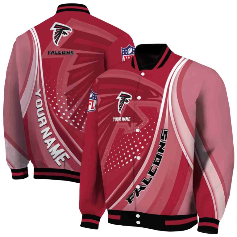 customized atlanta falcons wave patterns red jacket fashion forward