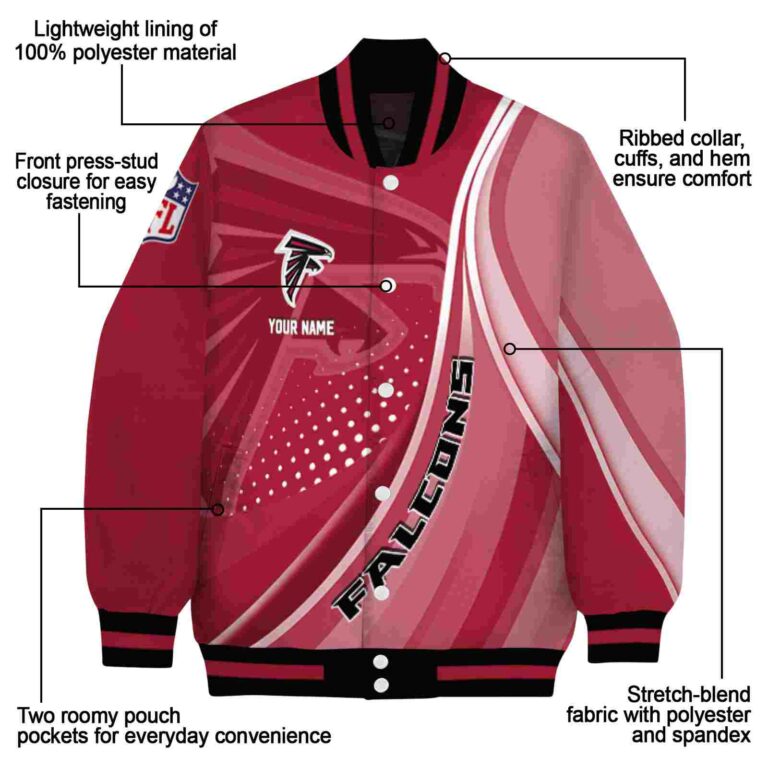 customized atlanta falcons wave patterns red jacket new arrival