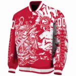customized atlanta hawks fishing art red jacket best selling