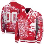 customized atlanta hawks fishing art red jacket best selling