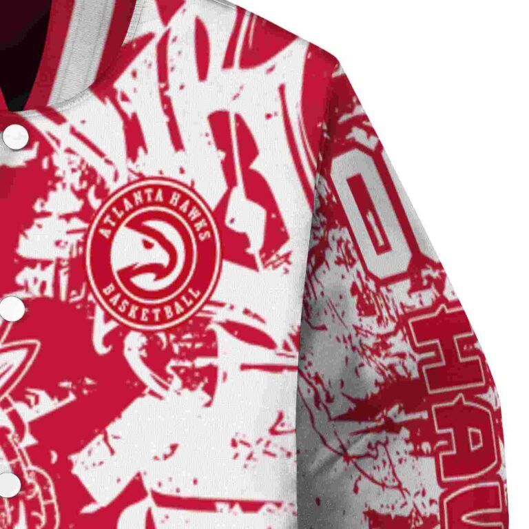customized atlanta hawks fishing art red jacket premium grade