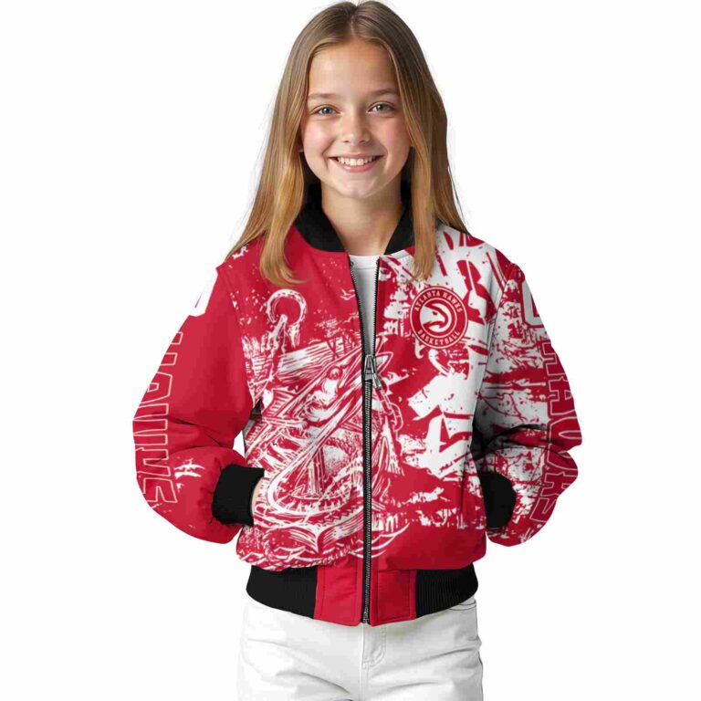 customized atlanta hawks fishing art red jacket top rated