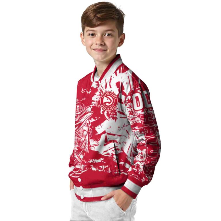 customized atlanta hawks fishing art red jacket trendy