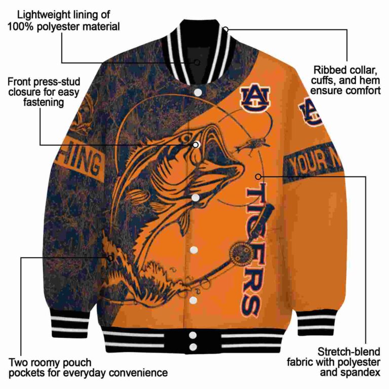 customized auburn tigers fishing rod orange jacket new arrival