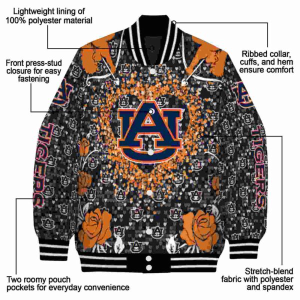 customized auburn tigers heart explosion navy blue jacket new arrival