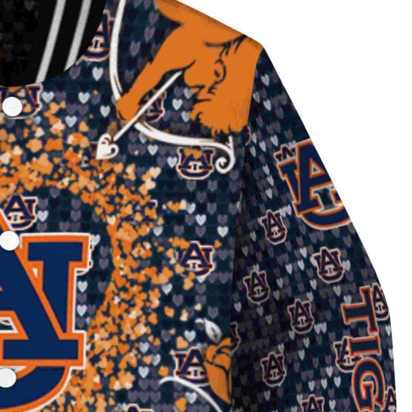 customized auburn tigers heart explosion navy blue jacket premium grade