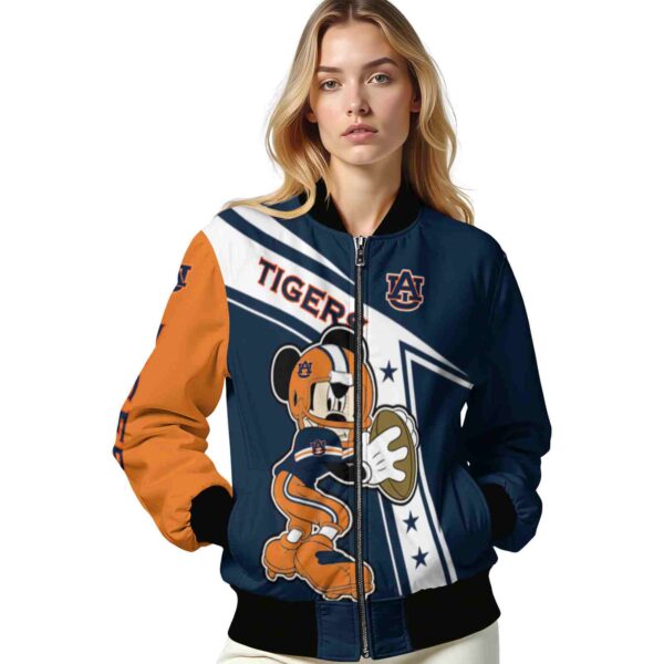customized auburn tigers mickey football navy blue white jacket latest model
