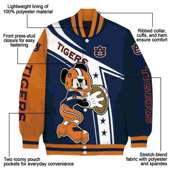 customized auburn tigers mickey football navy blue white jacket new arrival
