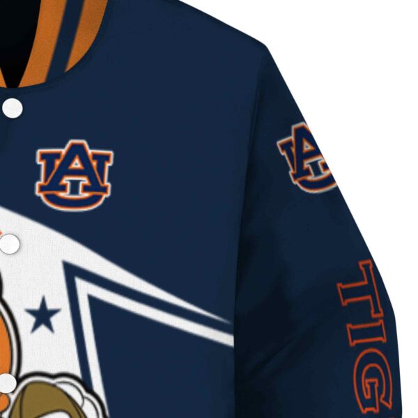 customized auburn tigers mickey football navy blue white jacket premium grade