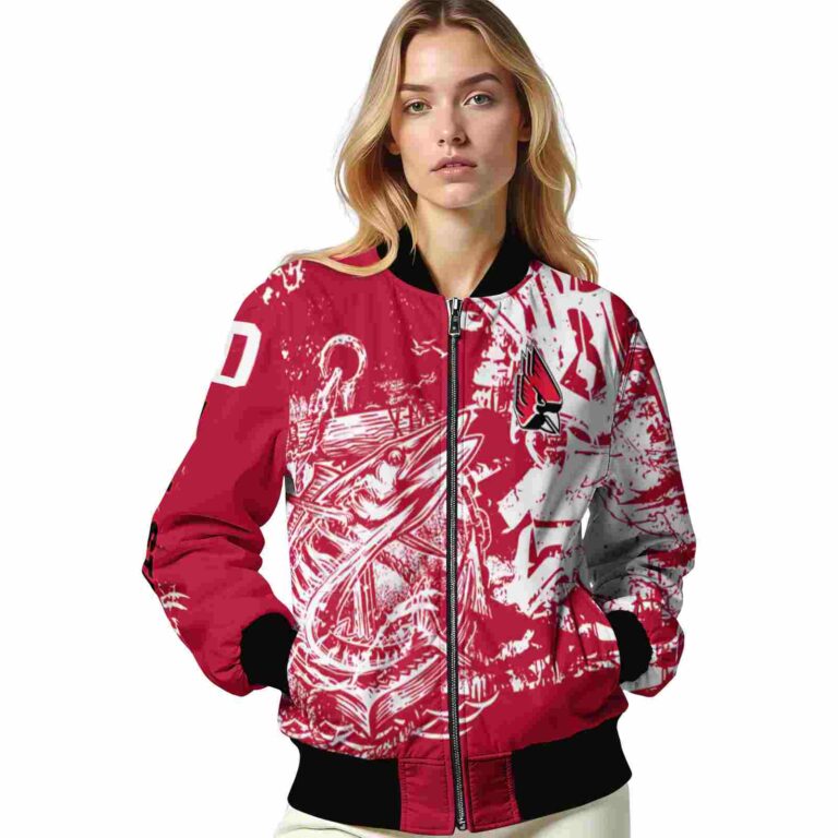 customized ball state cardinals fishing art red jacket latest model