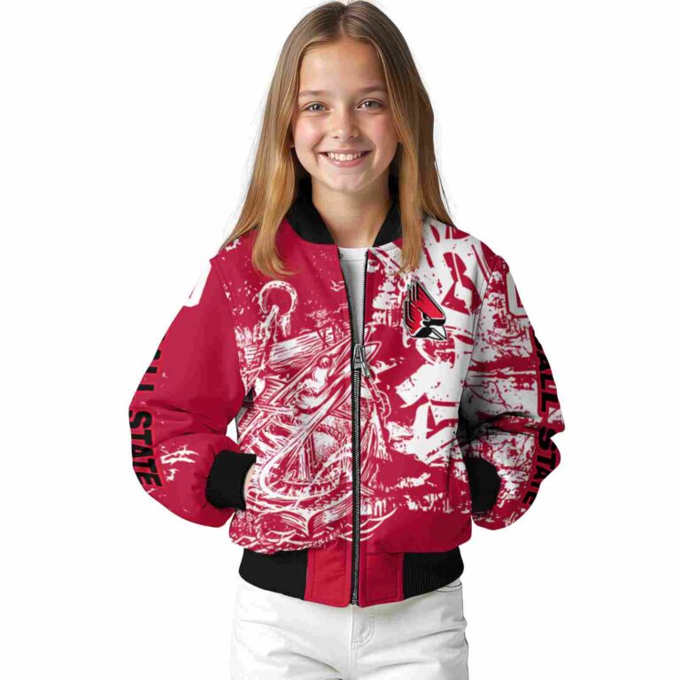 customized ball state cardinals fishing art red jacket top rated