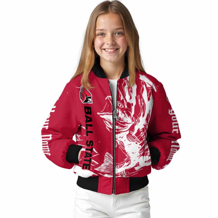 customized ball state cardinals fishing passion red white jacket top rated