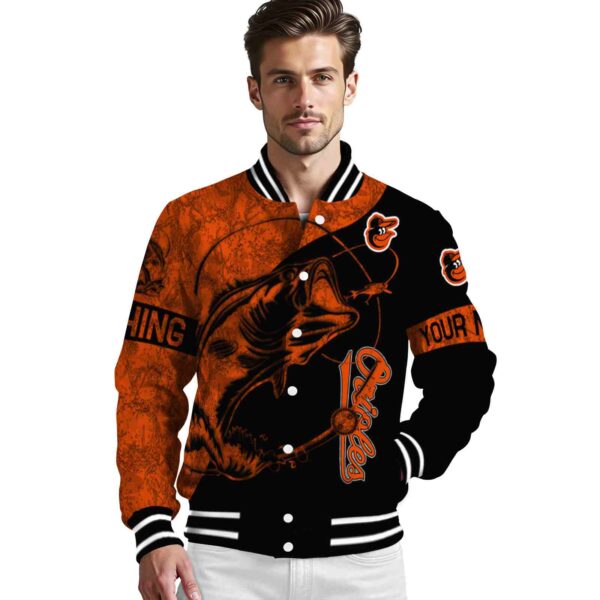 customized baltimore orioles fishing rod black jacket high quality
