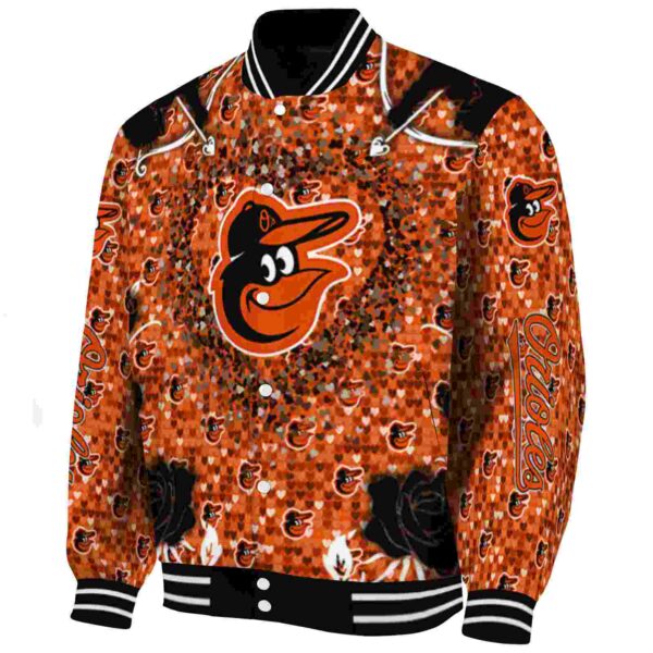 customized baltimore orioles heart explosion orange jacket best selling