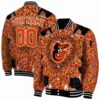 customized baltimore orioles heart explosion orange jacket fashion forward