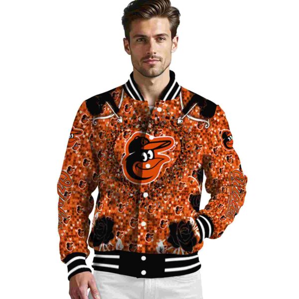customized baltimore orioles heart explosion orange jacket high quality