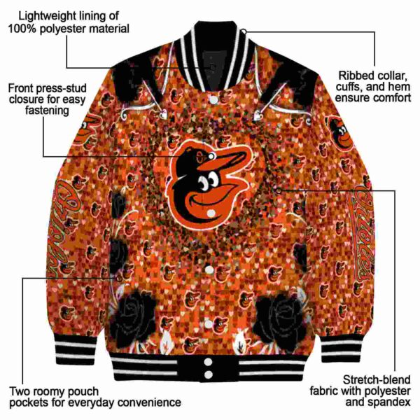 customized baltimore orioles heart explosion orange jacket new arrival