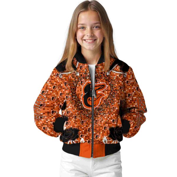 customized baltimore orioles heart explosion orange jacket top rated