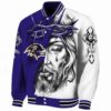 customized baltimore ravens jesus tears purple white jacket best selling