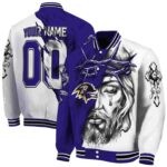 customized baltimore ravens jesus tears purple white jacket best selling