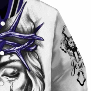 customized baltimore ravens jesus tears purple white jacket premium grade