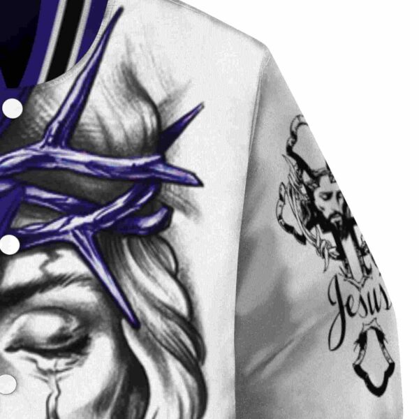 customized baltimore ravens jesus tears purple white jacket premium grade